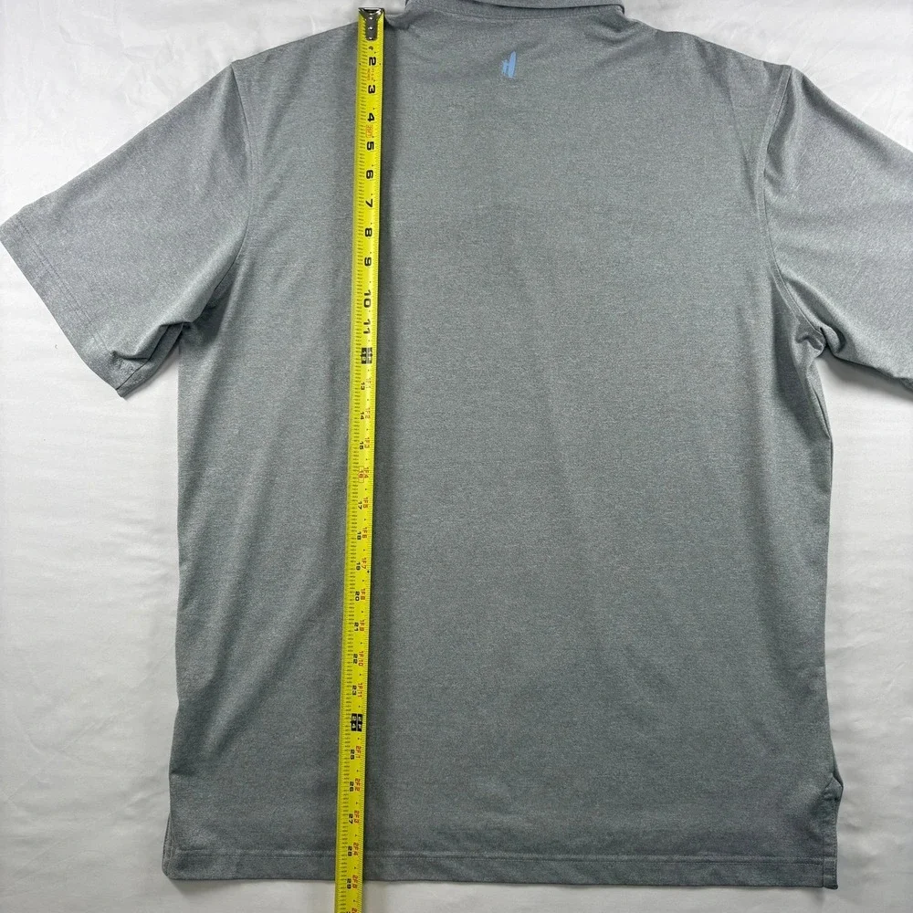 Johnnie-O Polo Shirt Mens Large Grey Meteor Short‎ Sleeve Golf Performance